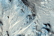 Mojave Crater Northeastern Rim with Fans and Slope Features
