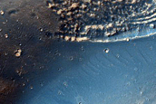 Channel on Rim of Voeykov Crater
