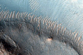 Curved Channel in Valley Northwest of Nilokeras Mensae
