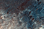 Ridges and Channels in Light-Toned Unit Near Nirgal Vallis
