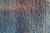 Cracks along Wall of Small Mid-Latitude Crater
