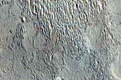 Possible Pitted Flow Emanating from Oudemans Crater
