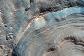 Layered Mound in Crater in Deuteronilus Mensae
