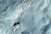 Southern Continuous Ejecta Boundary of Resen Crater in Hesperia Planum
