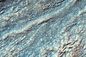 Gully System in Thaumasia Fossae Crater
