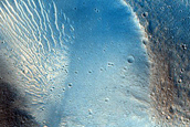 Small Crater on Edge of Larger Crater
