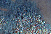 Crater with Layers South of Flaugergues Crater
