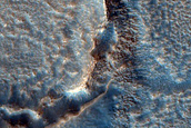 Hollows with Craters in Deuteronilus Mensae
