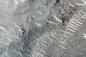 Possible Fan Deposits in Peridier Crater
