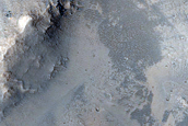 Channel Emanating from Flow Deposit in Noctis Labyrinthus
