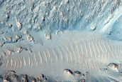 Well-Preserved Crater in Kasei Valles
