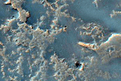 Lava Flows Embaying Impact Crater