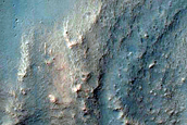 Rampart Crater with Mass Wasting
