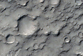 Valley Leading into Crater in Terra Sirenum