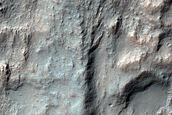 Crater Floor Mound Located at Junction of Linear Ridges