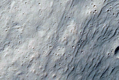 Western Discontinuous Ejecta Boundary of Resen Crater in Hesperia Planum