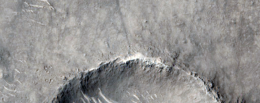 Sediment Fan Northwest of Peridier Crater