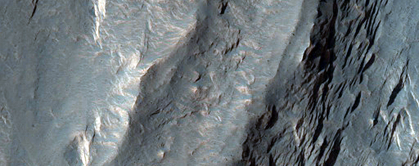Light-Toned Material on Northwest Candor Chasma Wall