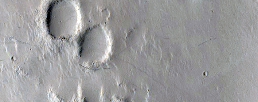 Possible Deltas in Crater in Amazonis Planitia