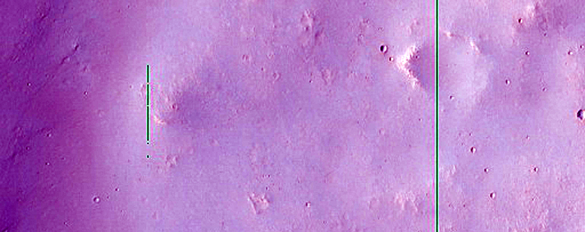 Wrinkle Ridge and Channel Intersection Along Huygens Crater Rim