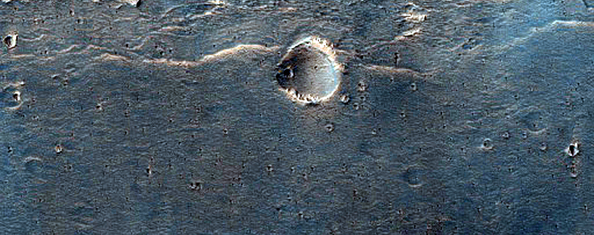 Echus Chasma Layered Deposits along a Massif