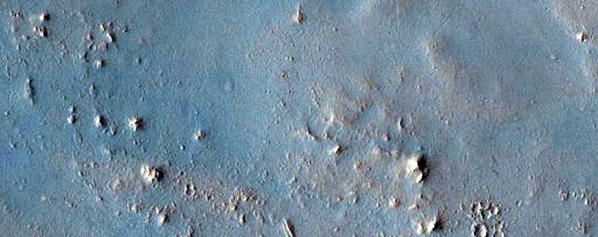 Landforms South of Antoniadi Crater