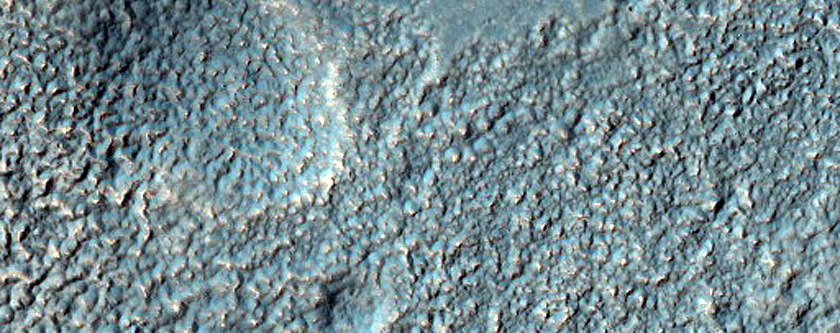 Crater and Channels in Warrego Valles