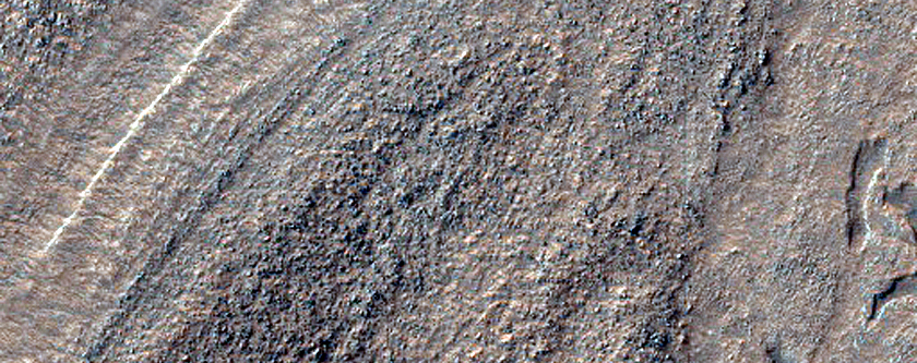 Strange Banded Terrain in Southern Hellas Planitia