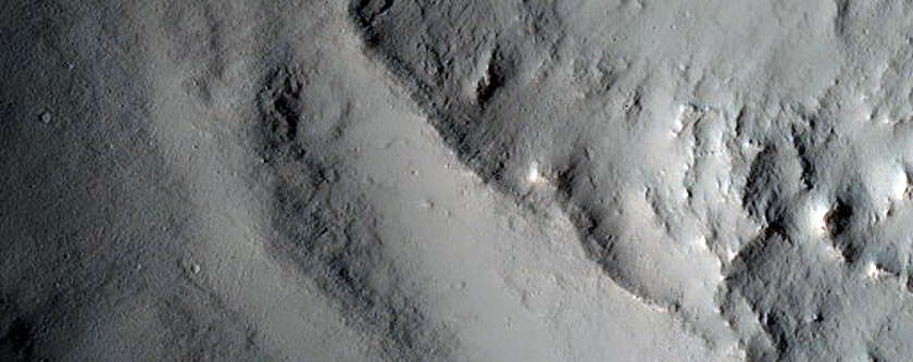 Crater on Slump within Crater in Sinai Planum