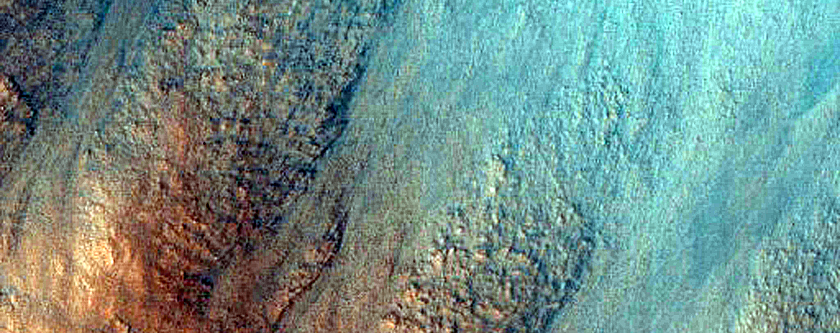 Flow Features in Northern Mid-Latitude Crater