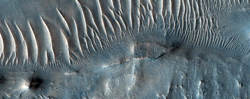 Ridges near Huo Hsing Vallis