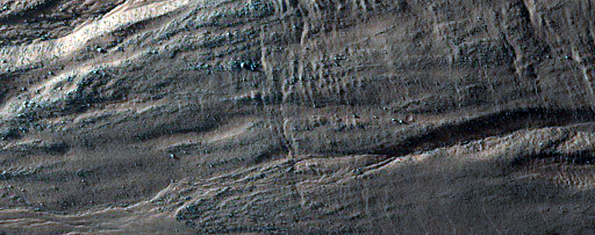 Southwest Outer Rim of Asimov Crater