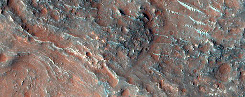 Well-Exposed Crater Ejecta in Tyrrhena Terra