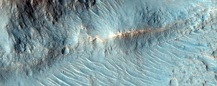 Alluvial Fans on Crater Floor
