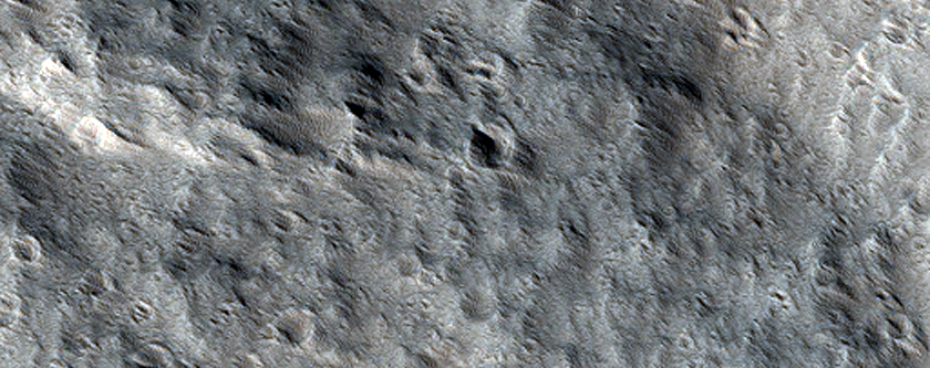 Channel Cutting through Lava Flows on Eastern Flank of Olympus Mons