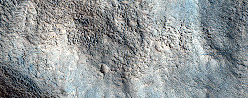 Channel Network on Eroded Crater Wall Southwest of Bamberg Crater