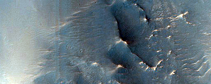 Sinuous Channel Form on South Rim of Baldet Crater