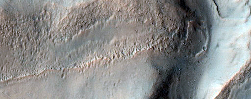 Gullies in Eroded Southern Mid-Latitude Crater in Ariadnes Colles