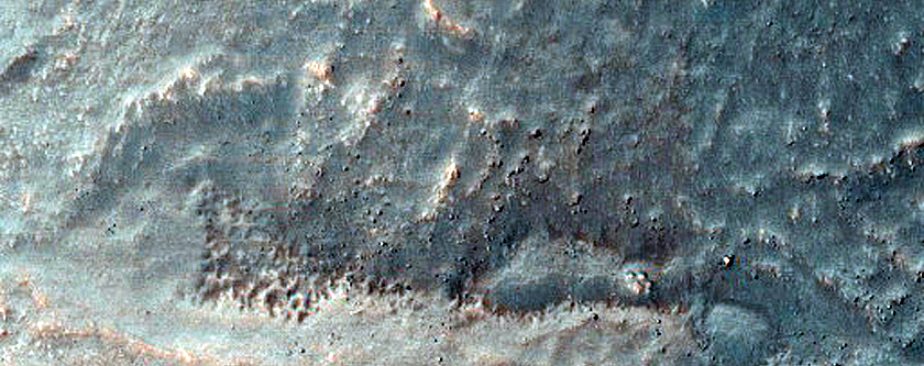 Gullies in Small Crater in Aonia Terra
