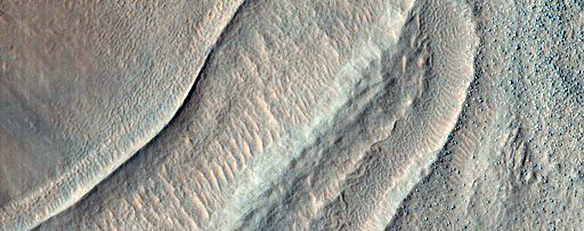 Ridges on Crater Floor near Arkhangelsky Crater