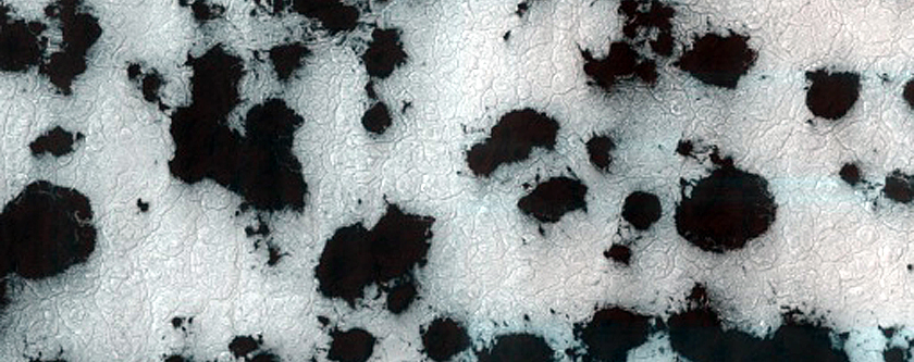 South Polar Region Cryptic Terrain Margin Monitoring in Main Crater