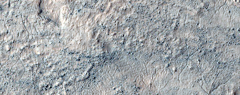 Curved Ridge in Shallow Valley South of Greeley Crater