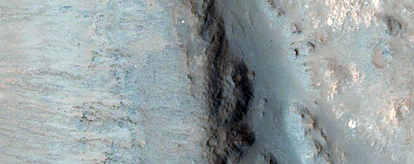 West Rim of Impact Crater in Coprates Chasma