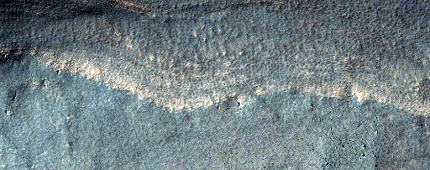 Layers in Crater Depression in Southern Mid-Latitude Crater