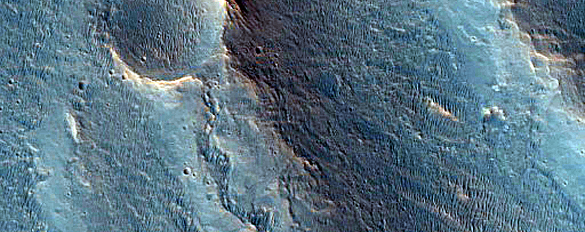 Drainage Features South of Orson Welles Crater