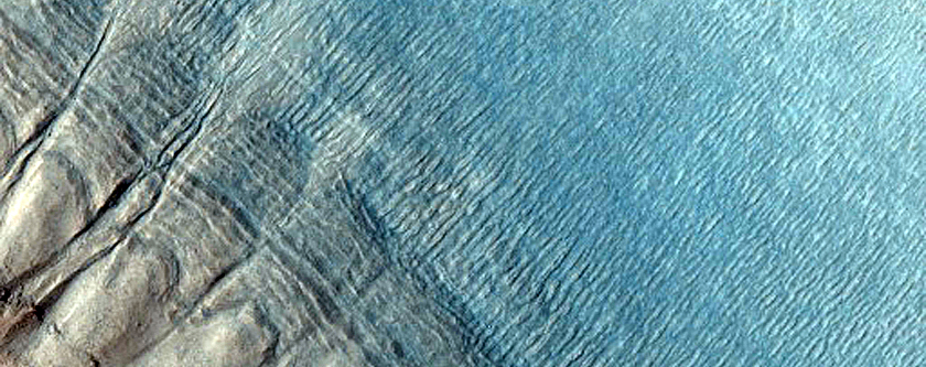 Gullies in Promethei Terra Crater