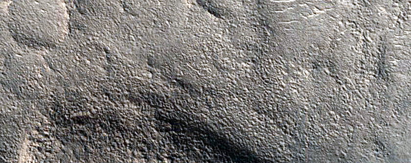 Dipping Layers along Mesa in Crater in Arabia Terra