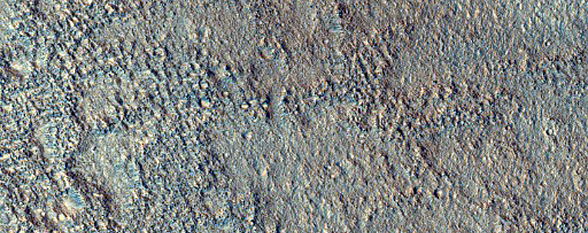 Polygonal Patterned Surface in Crater South of Cydonia Colles