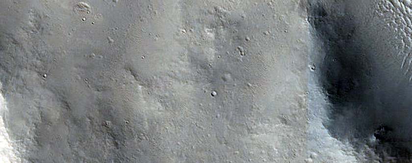 Ejecta Scours South of Central Peak Crater