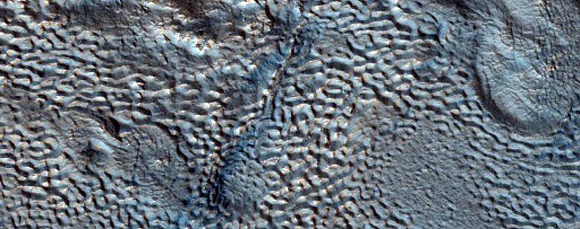 Dipping Layers in Depressions in Deuteronilus Mensae